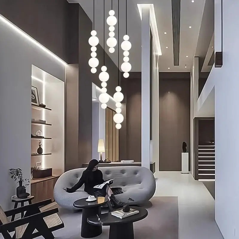Globes Pendant Loops Staircase Chandelier Lighting-MinimalisticDecor.com