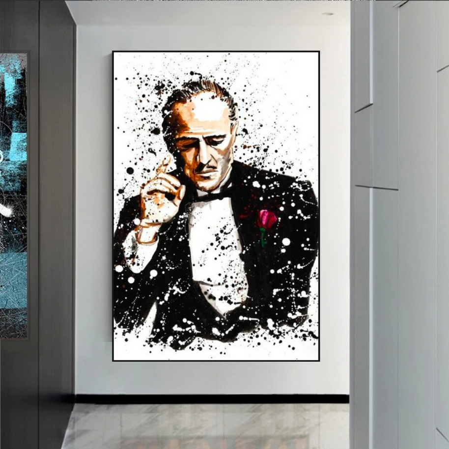 Godfather Canvas Art Poster | Godfather Abstract Canvas Poster-MinimalisticDecor.com