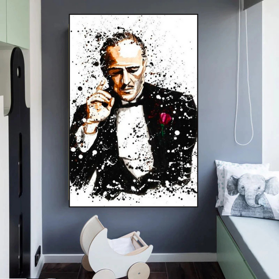 Godfather Canvas Art Poster | Godfather Abstract Canvas Poster-MinimalisticDecor.com