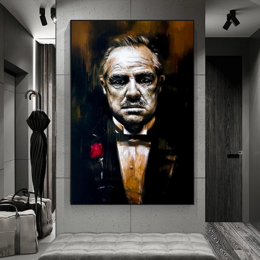 Godfather Canvas Art Poster | Godfather Abstract Canvas Poster-MinimalisticDecor.com