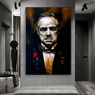 Godfather Canvas Art Poster | Godfather Abstract Canvas Poster-MinimalisticDecor.com