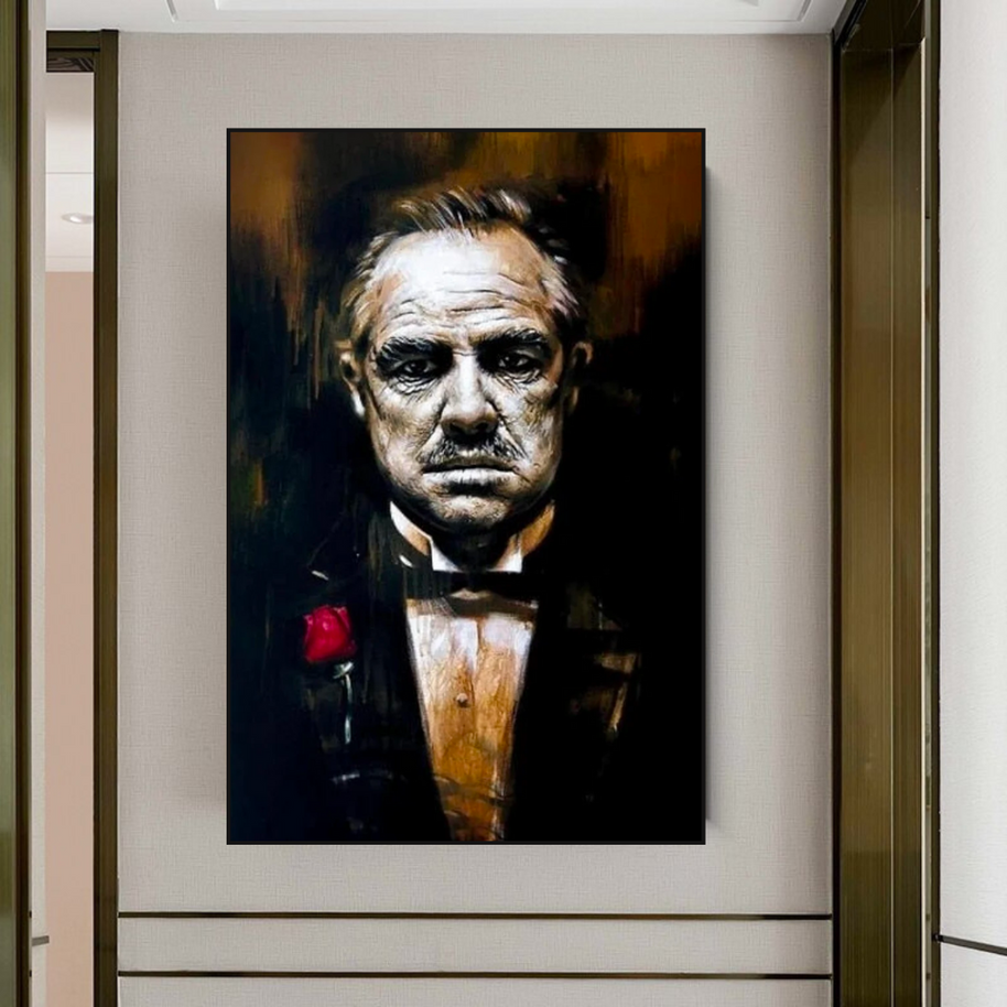 Godfather Canvas Art Poster | Godfather Abstract Canvas Poster-MinimalisticDecor.com