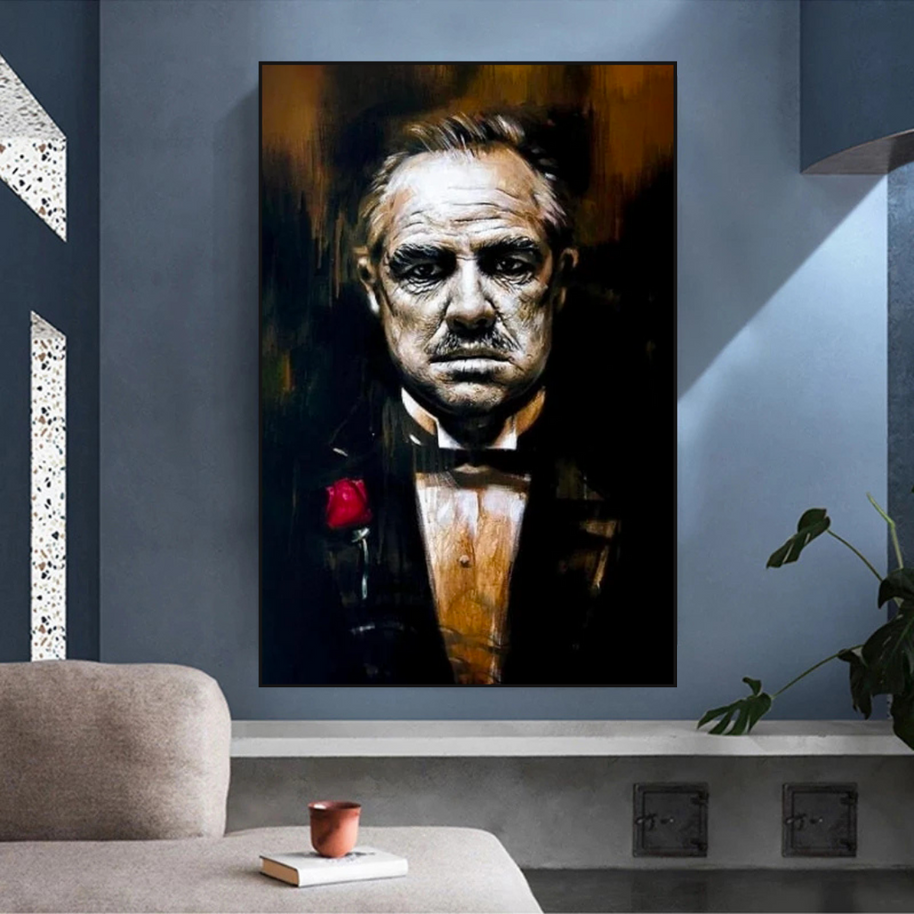 Godfather Canvas Art Poster | Godfather Abstract Canvas Poster-MinimalisticDecor.com