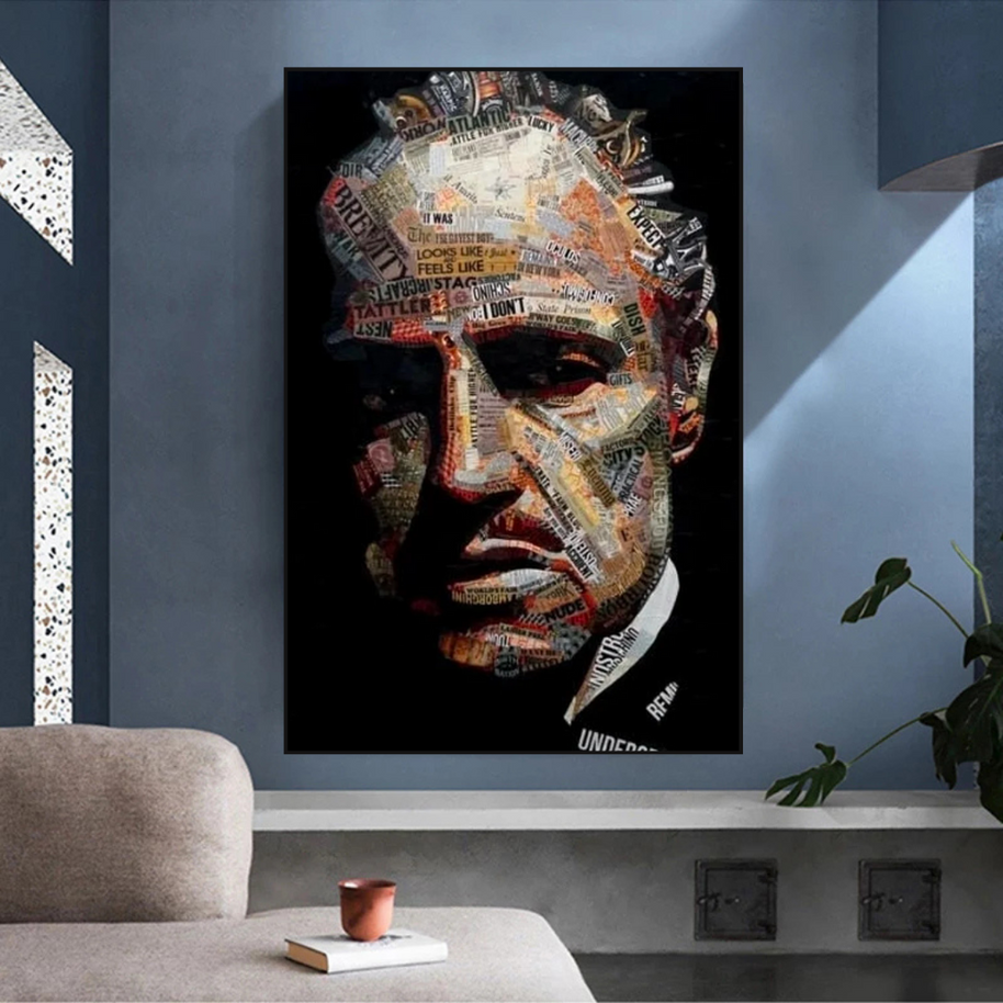 Godfather Canvas Art Poster | Godfather Abstract Canvas Poster-MinimalisticDecor.com
