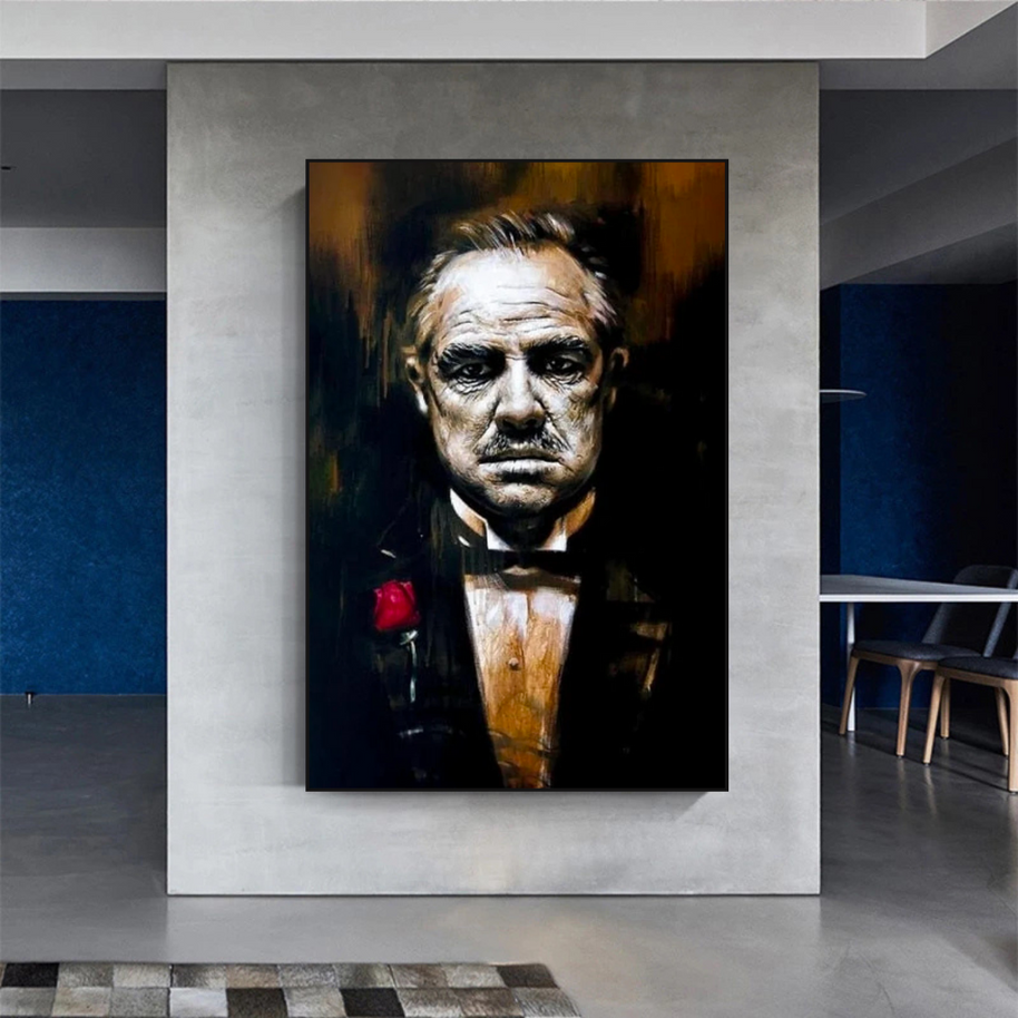 Godfather Canvas Art Poster | Godfather Abstract Canvas Poster-MinimalisticDecor.com