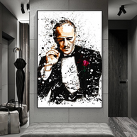 Godfather Canvas Art Poster | Godfather Abstract Canvas Poster-MinimalisticDecor.com