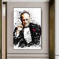 Godfather Canvas Art Poster | Godfather Abstract Canvas Poster-MinimalisticDecor.com
