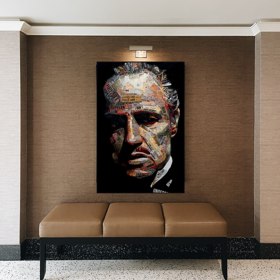 Godfather Canvas Art Poster | Godfather Abstract Canvas Poster-MinimalisticDecor.com