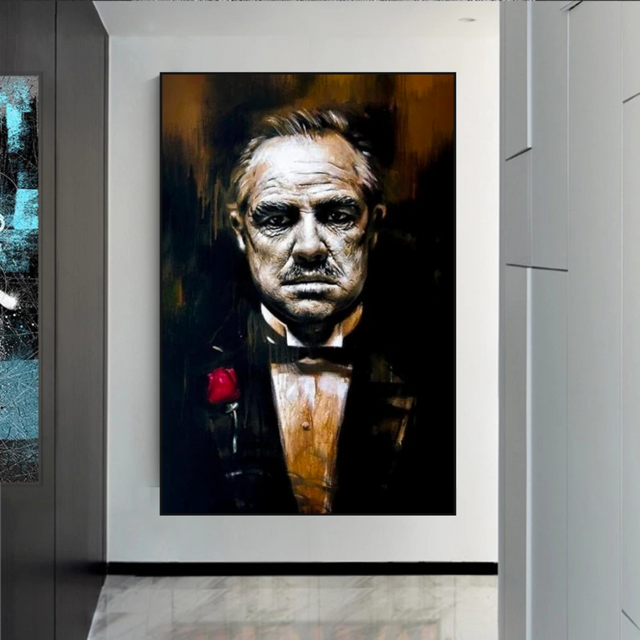Godfather Canvas Art Poster | Godfather Abstract Canvas Poster-MinimalisticDecor.com