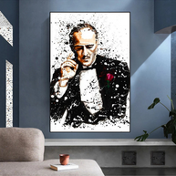 Godfather Canvas Art Poster | Godfather Abstract Canvas Poster-MinimalisticDecor.com