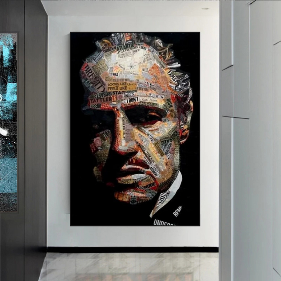 Godfather Canvas Art Poster | Godfather Abstract Canvas Poster-MinimalisticDecor.com