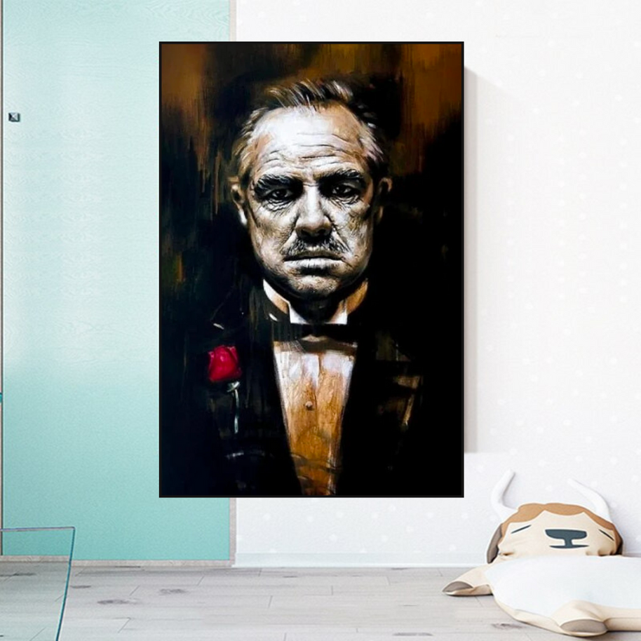Godfather Canvas Art Poster | Godfather Abstract Canvas Poster-MinimalisticDecor.com
