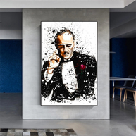 Godfather Canvas Art Poster | Godfather Abstract Canvas Poster-MinimalisticDecor.com