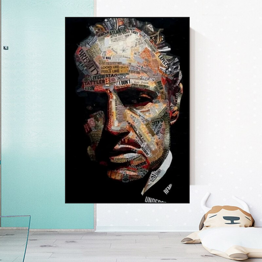 Godfather Canvas Art Poster | Godfather Abstract Canvas Poster-MinimalisticDecor.com