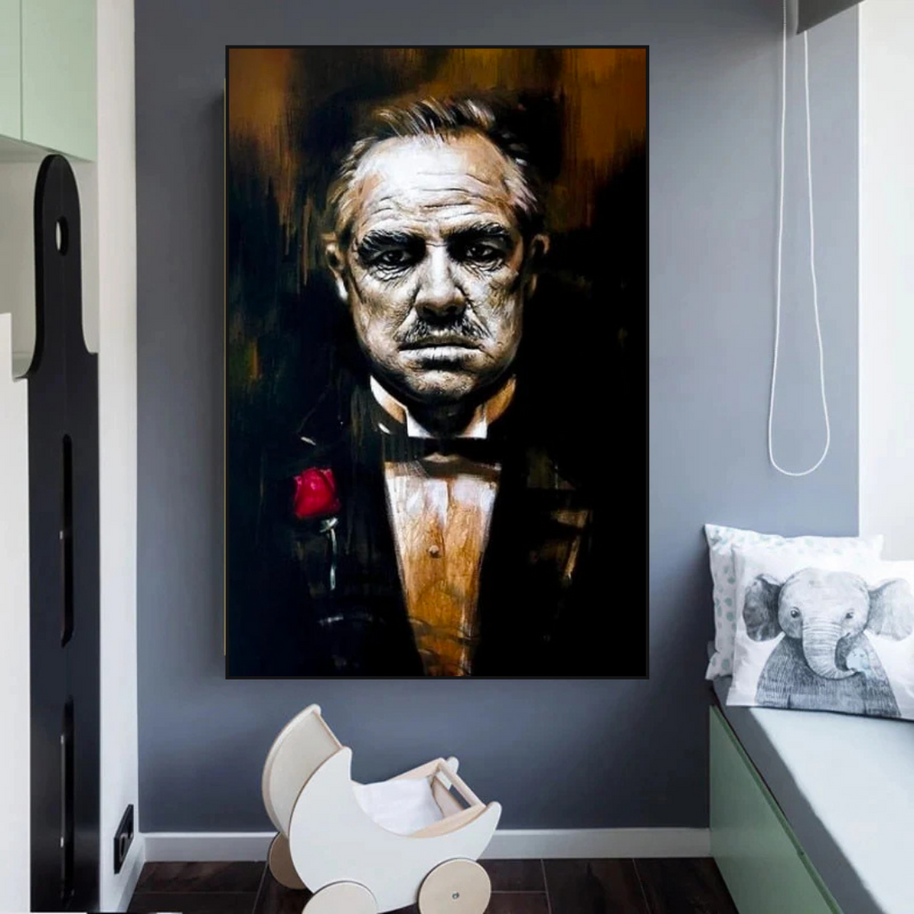 Godfather Canvas Art Poster | Godfather Abstract Canvas Poster-MinimalisticDecor.com