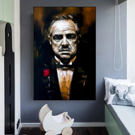 Godfather Canvas Art Poster | Godfather Abstract Canvas Poster-MinimalisticDecor.com