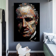 Godfather Canvas Art Poster | Godfather Abstract Canvas Poster-MinimalisticDecor.com