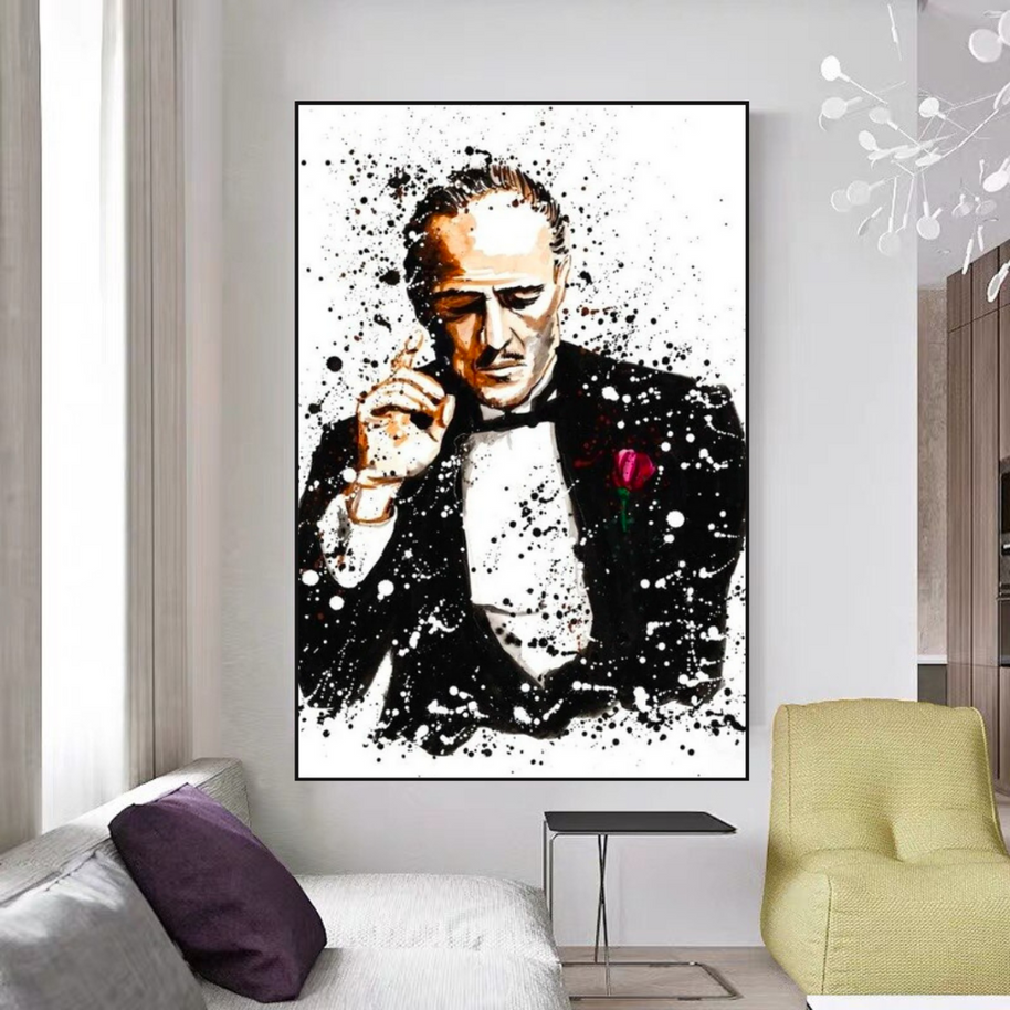 Godfather Canvas Art Poster | Godfather Abstract Canvas Poster-MinimalisticDecor.com