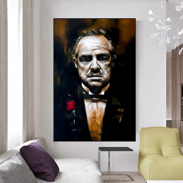 Godfather Canvas Art Poster | Godfather Abstract Canvas Poster-MinimalisticDecor.com