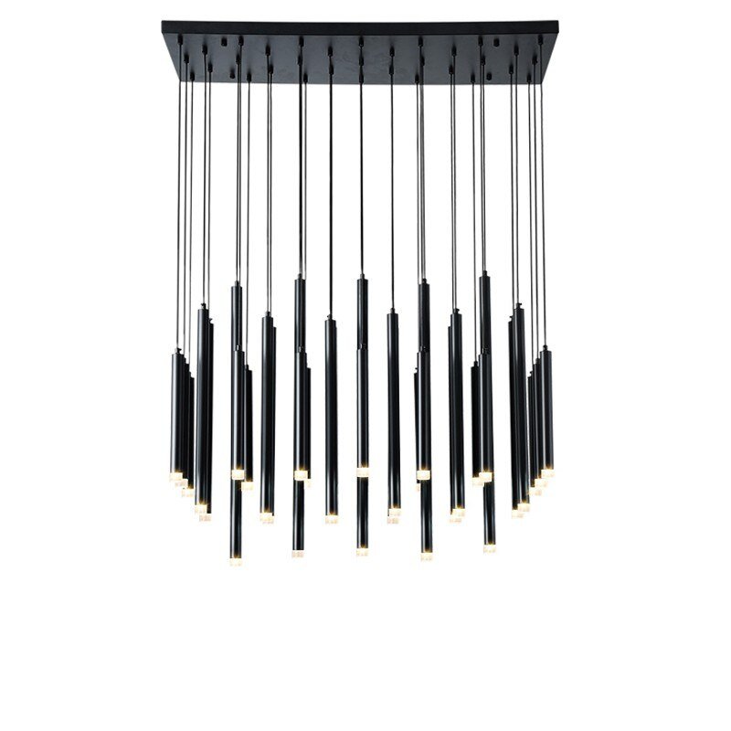 Gold and Black Long Tubes LED Chandelier Light-MinimalisticDecor.com