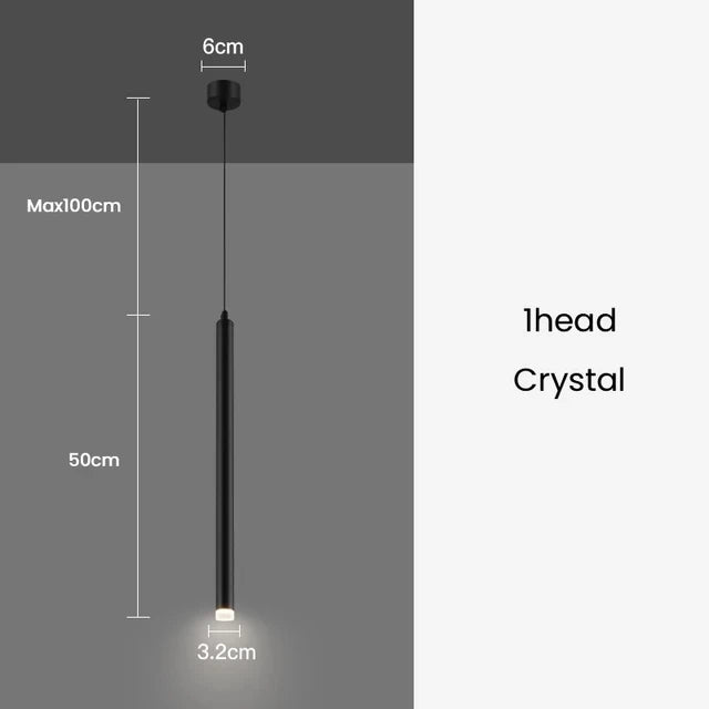 Gold and Black Long Tubes LED Chandelier Light-MinimalisticDecor.com