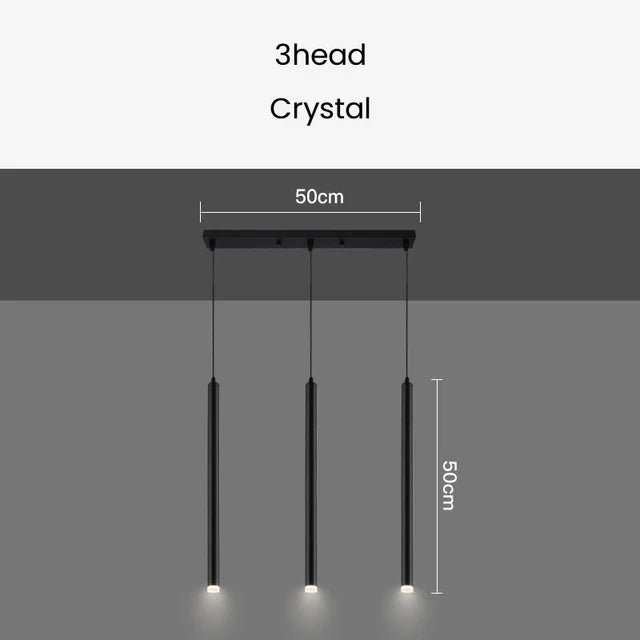 Gold and Black Long Tubes LED Chandelier Light-MinimalisticDecor.com