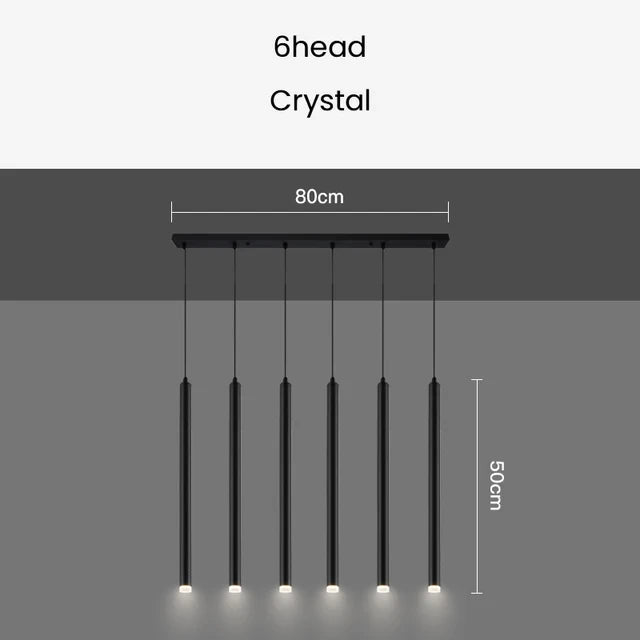Gold and Black Long Tubes LED Chandelier Light-MinimalisticDecor.com