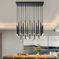 Gold and Black Long Tubes LED Chandelier Light-MinimalisticDecor.com