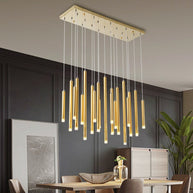 Gold and Black Long Tubes LED Chandelier Light-MinimalisticDecor.com