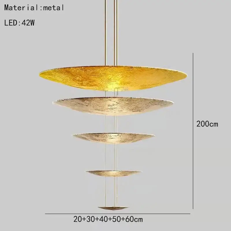 Gold Foil Brushed Nickel Lobby Chandelier-MinimalisticDecor.com