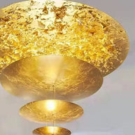 Gold Foil Brushed Nickel Lobby Chandelier-MinimalisticDecor.com