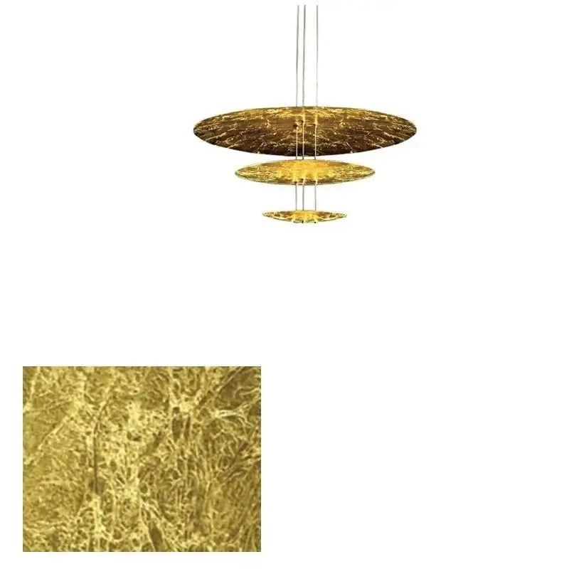 Gold Foil Brushed Nickel Lobby Chandelier-MinimalisticDecor.com