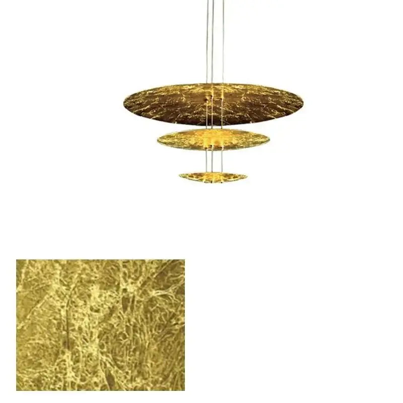 Gold Foil Brushed Nickel Lobby Chandelier-MinimalisticDecor.com