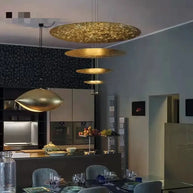 Gold Foil Brushed Nickel Lobby Chandelier-MinimalisticDecor.com