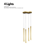Gold Tubes LED Minimalistic Chandelier - Electroplated-MinimalisticDecor.com