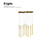 Gold Tubes LED Minimalistic Chandelier - Electroplated-MinimalisticDecor.com