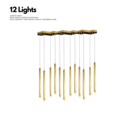Gold Tubes LED Minimalistic Chandelier - Electroplated-MinimalisticDecor.com