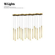 Gold Tubes LED Minimalistic Chandelier - Electroplated-MinimalisticDecor.com