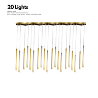 Gold Tubes LED Minimalistic Chandelier - Electroplated-MinimalisticDecor.com