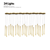 Gold Tubes LED Minimalistic Chandelier - Electroplated-MinimalisticDecor.com