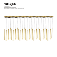 Gold Tubes LED Minimalistic Chandelier - Electroplated-MinimalisticDecor.com