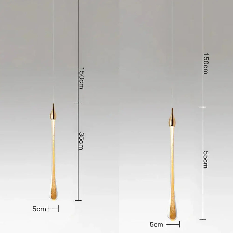 Gold Water Drop Crystal Pendant LED Chandelier Lighting-MinimalisticDecor.com
