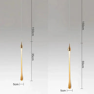 Gold Water Drop Crystal Pendant LED Chandelier Lighting-MinimalisticDecor.com