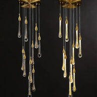 Gold Water Drop Crystal Pendant LED Chandelier Lighting-MinimalisticDecor.com