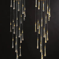 Gold Water Drop Crystal Pendant LED Chandelier Lighting-MinimalisticDecor.com