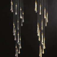 Gold Water Drop Crystal Pendant LED Chandelier Lighting-MinimalisticDecor.com