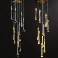 Gold Water Drop Crystal Pendant LED Chandelier Lighting-MinimalisticDecor.com