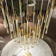 Gold Water Drop Crystal Pendant LED Chandelier Lighting-MinimalisticDecor.com