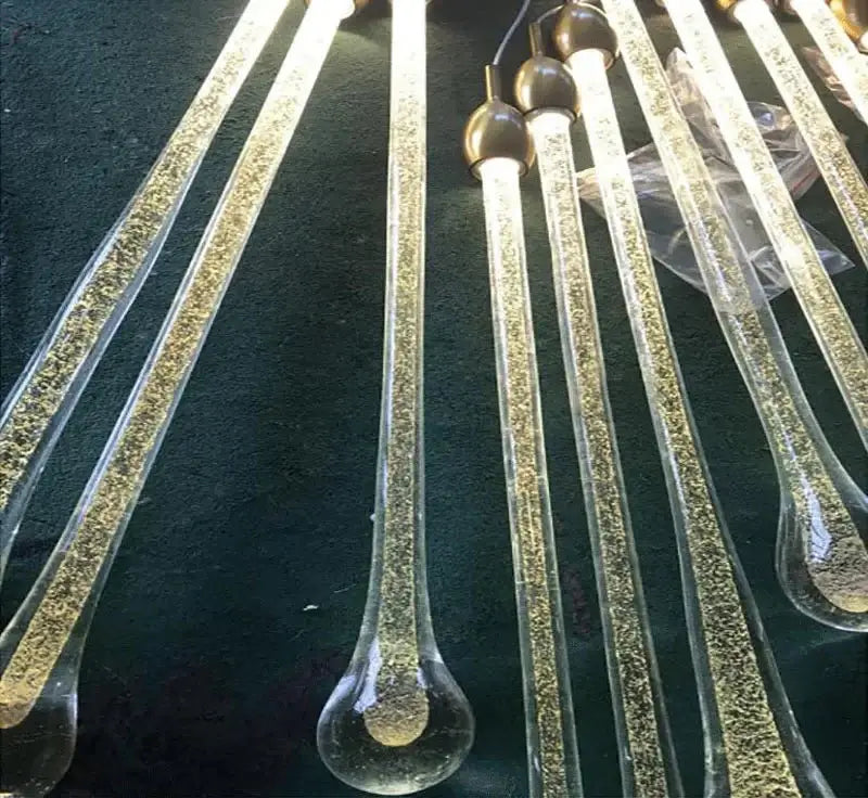 Gold Water Drop Crystal Pendant LED Chandelier Lighting-MinimalisticDecor.com