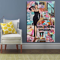 Graffiti Art Hepburn Canvas Wall Art-MinimalisticDecor.com